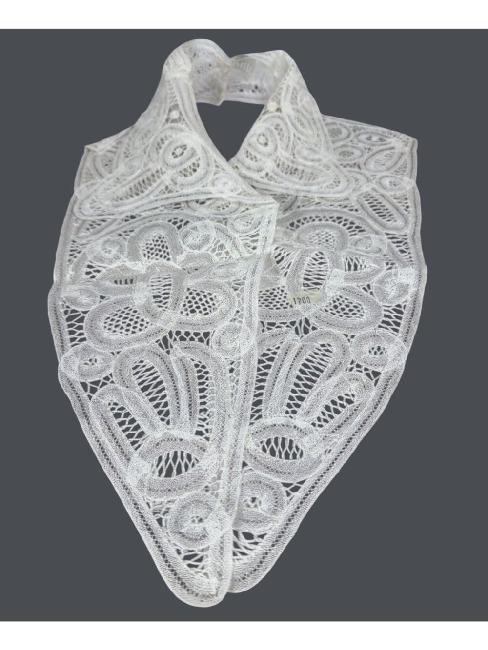 Brussels Belgian Lace Collar Bridal Dress Front Yoke Victorian Cottagecore VTG